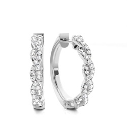 Micro Prong Setting Diamond Hoop Earrings