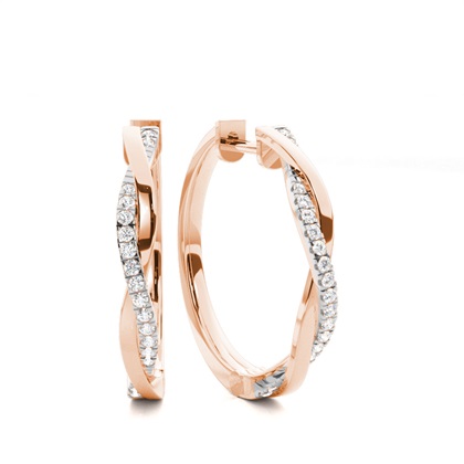 Micro Prong Setting Diamond Hoop Earrings