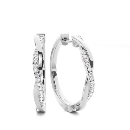 Micro Prong Setting Diamond Hoop Earrings