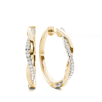 Micro Prong Setting Diamond Hoop Earrings