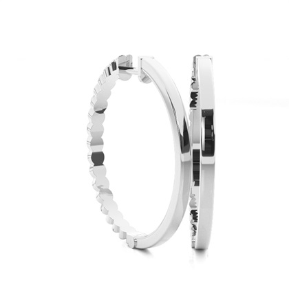 Micro Prong Setting Diamond Hoop Earrings