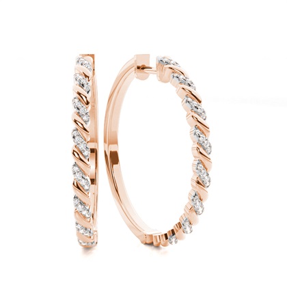 Micro Prong Setting Diamond Hoop Earrings