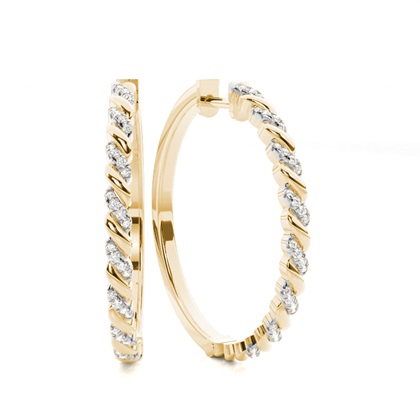 Micro Prong Setting Diamond Hoop Earrings