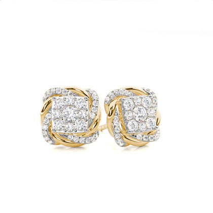 Yellow Gold Designer Diamond Earrings