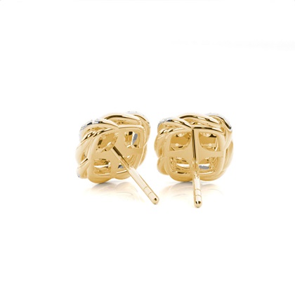 Pendientes de clúster de diamantes de ajuste de micro prong
