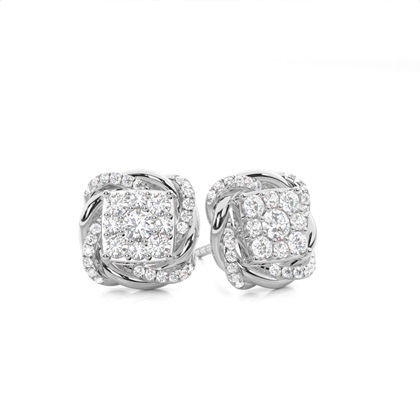 Micro Prong Setting Diamond Cluster Earrings