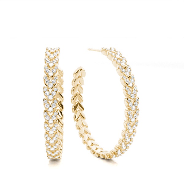 Split Prong Setting Diamond Hoop Earrings