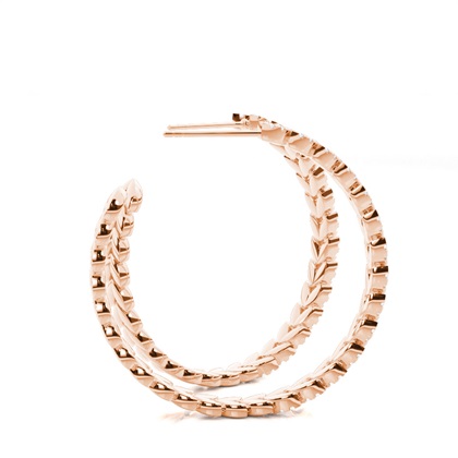 Split Prong Setting Diamond Hoop Earrings