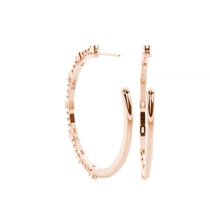 Split Drip Seting Diamond Hoop Ohrringe