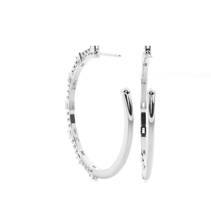 Split Drip Seting Diamond Hoop Ohrringe