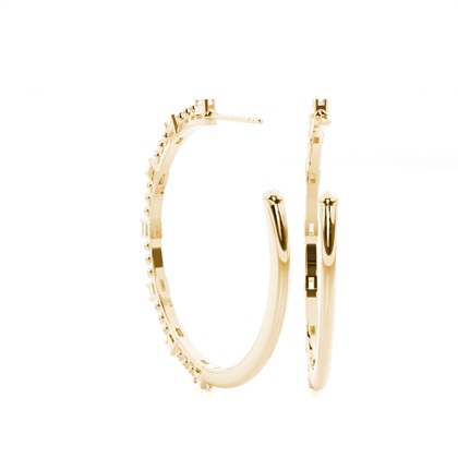 Split Drip Seting Diamond Hoop Ohrringe