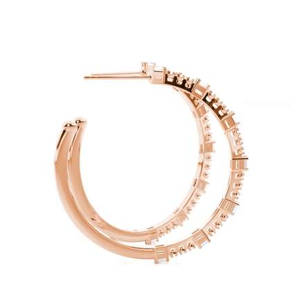 Split Drip Seting Diamond Hoop Ohrringe