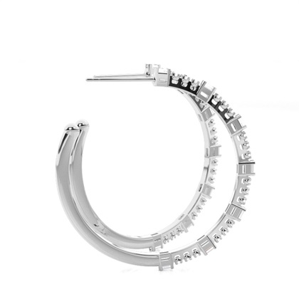 Split Drip Seting Diamond Hoop Ohrringe