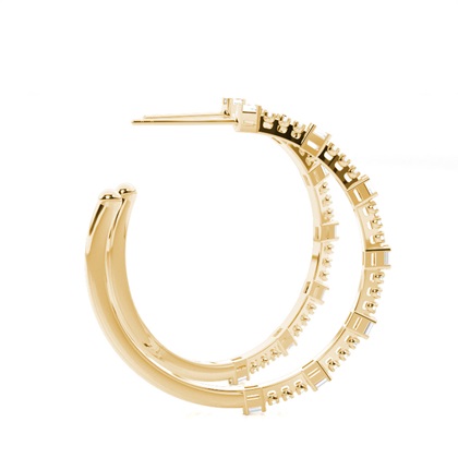 Split Drip Seting Diamond Hoop Ohrringe