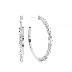 Split Prong Setting Diamond Hoop Earrings