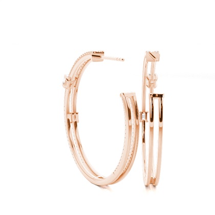 Split Pong Setting Diamond Hoop øreringer