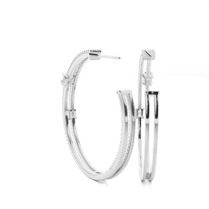 Split Drip Seting Diamond Hoop Ohrringe