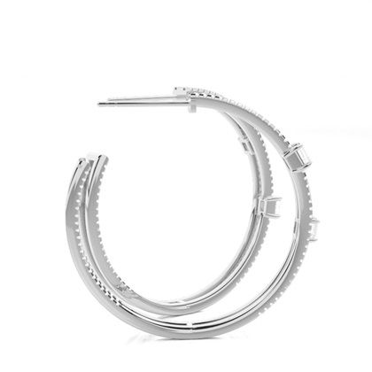 Split Drip Seting Diamond Hoop Ohrringe