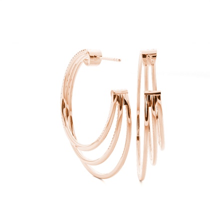 Split Drip Seting Diamond Hoop Ohrringe