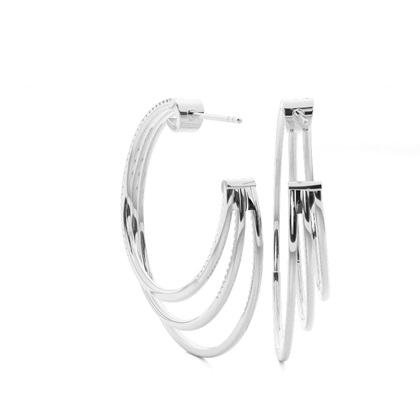 Split Drip Seting Diamond Hoop Ohrringe