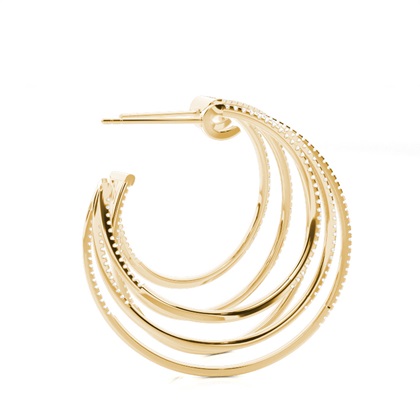 Split Prong Setting Diamond Hoop Earrings