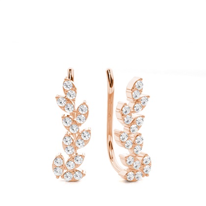Rose Gold Ear Jackets & Climbers Diamond Earrings