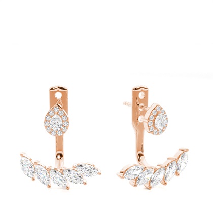 Rose Gold Ear Jackets & Climbers Diamond Earrings
