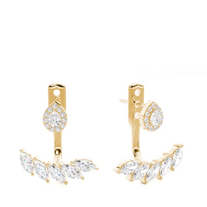 Yellow Gold Ear Jackets & Climbers Diamond Earrings