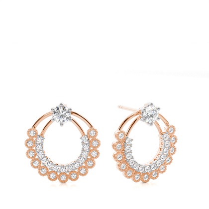 Rose Gold Ear Jackets & Climbers Diamond Earrings
