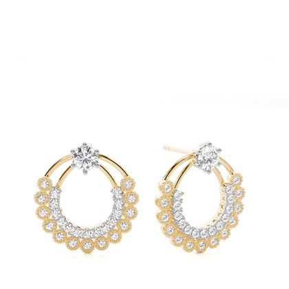 Yellow Gold Ear Jackets & Climbers Diamond Earrings