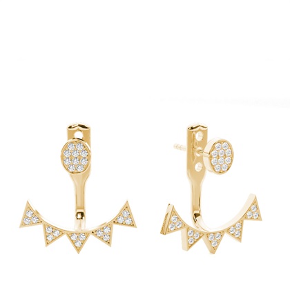 Yellow Gold Ear Jackets & Climbers Diamond Earrings