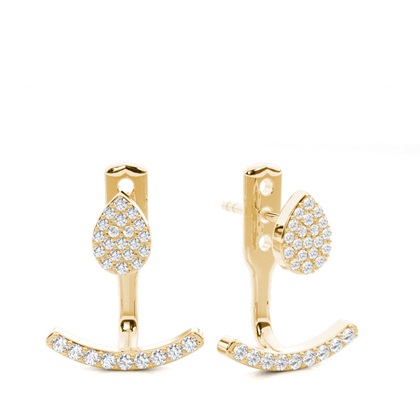 Yellow Gold Ear Jackets & Climbers Diamond Earrings