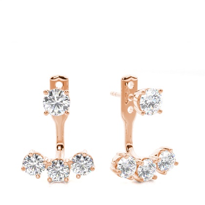 Rose Gold Ear Jackets & Climbers Diamond Earrings