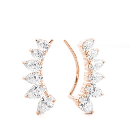Rose Gold Ear Jackets & Climbers Diamond Earrings