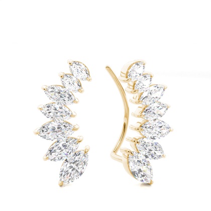 Yellow Gold Ear Jackets & Climbers Diamond Earrings