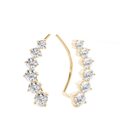 Yellow Gold Ear Jackets & Climbers Diamond Earrings