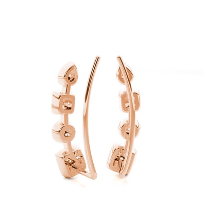 Prong set diamant öronklättrare