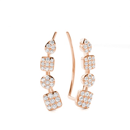Rose Gold Ear Jackets & Climbers Diamond Earrings
