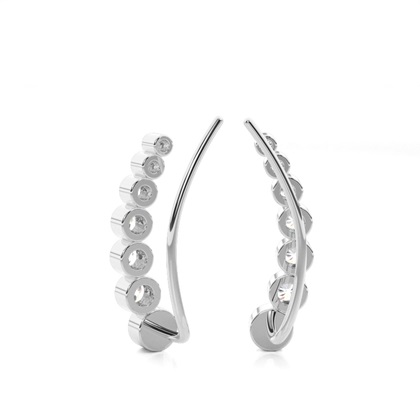 Bezel Set Diamond Ear Climbers