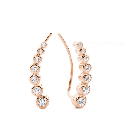 Rose Gold Ear Jackets & Climbers Diamond Earrings