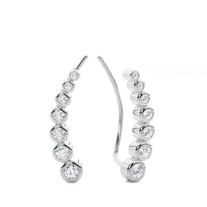 Bezel Set Diamond Ear Climbers