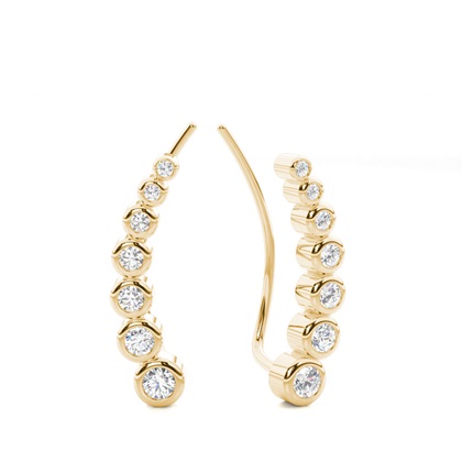 Yellow Gold Ear Jackets & Climbers Diamond Earrings