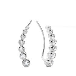 Bezel Set Diamond Ear Climbers