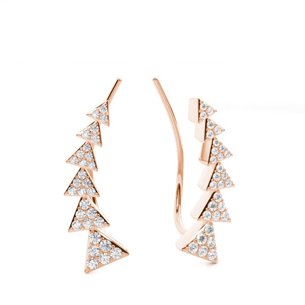 Bezel Set Diamond Ear Climbers