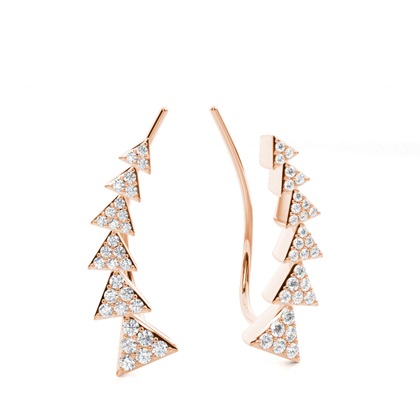 Rose Gold Ear Jackets & Climbers Diamond Earrings
