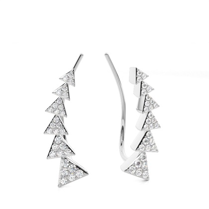 Bezel Set Diamond Ear Climbers