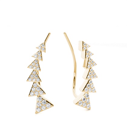 Yellow Gold Ear Jackets & Climbers Diamond Earrings