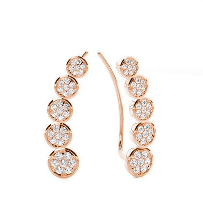 Rose Gold Ear Jackets & Climbers Diamond Earrings