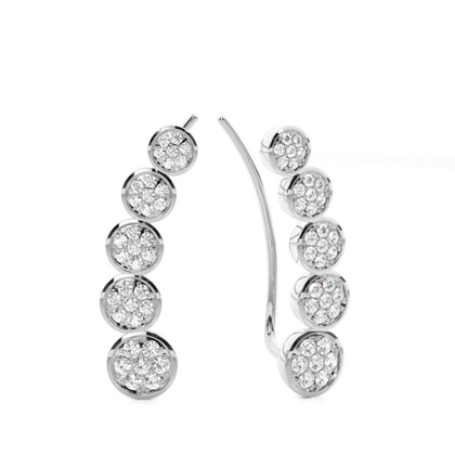 Pave Set Diamond Ear Climbers