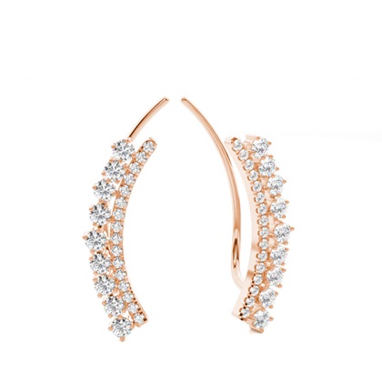 Rose Gold Ear Jackets & Climbers Diamond Earrings